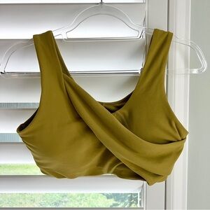 Lululemon Nulu Cross Front Yoga Bra Size 8 B/C cup Auric Gold AGLD 10154